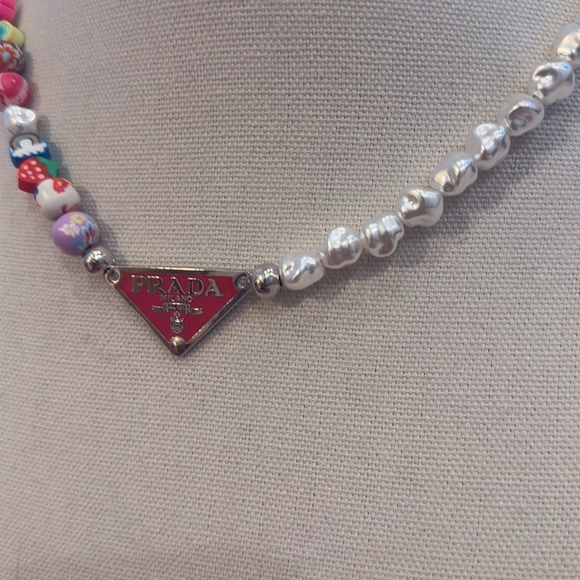 Prada Pink and White Beaded Necklace - Picture 4 of 5